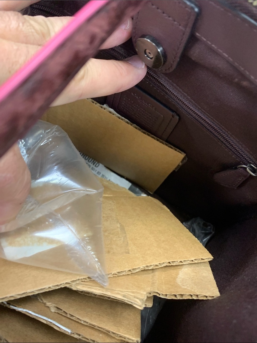 Coach Burgundy Satchel with Pink Trim - Picture 4 of 7